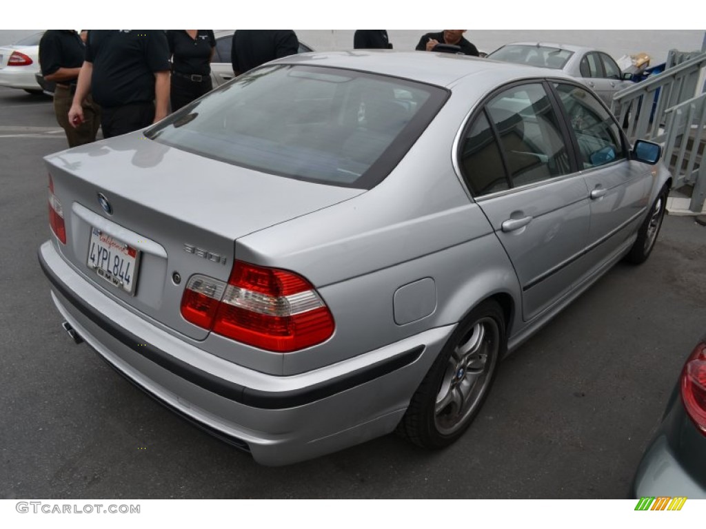 2002 3 Series 330i Sedan - Titanium Silver Metallic / Black photo #3