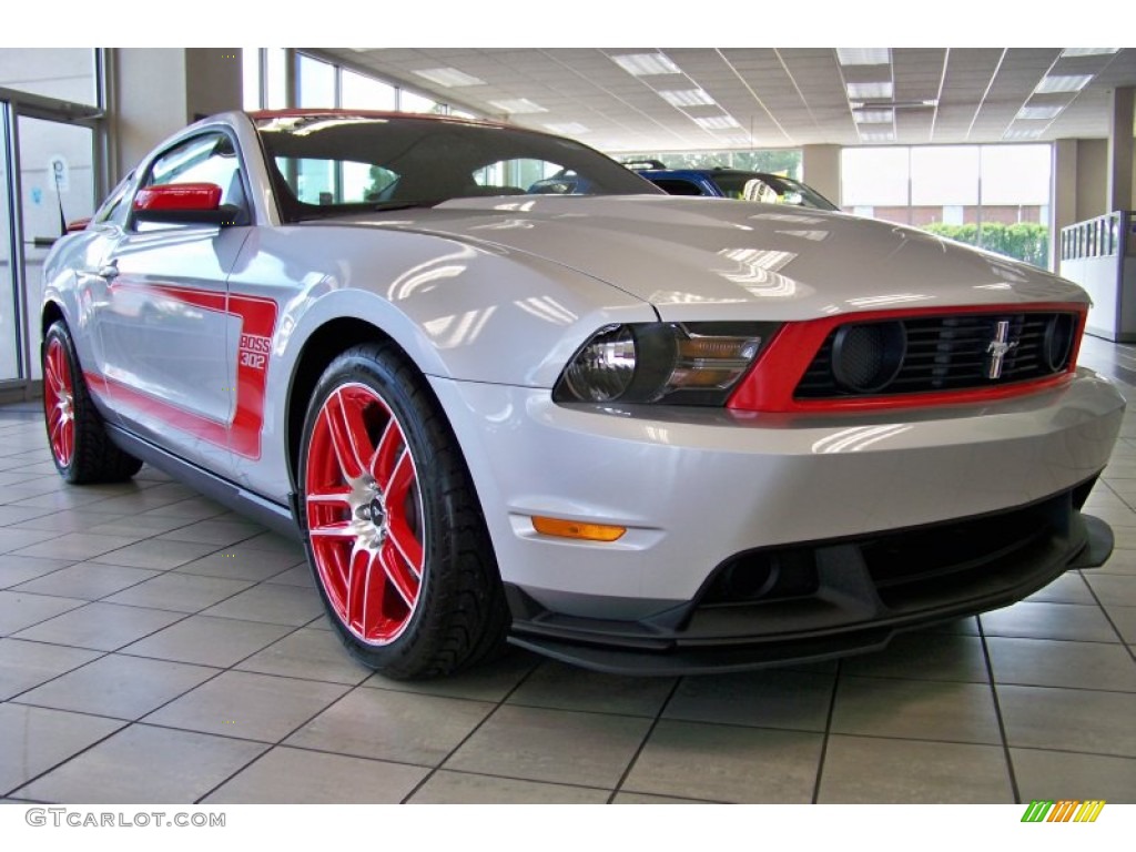 Ingot Silver Metallic/Race Red 2012 Ford Mustang Boss 302 Laguna Seca Exterior Photo #51614743