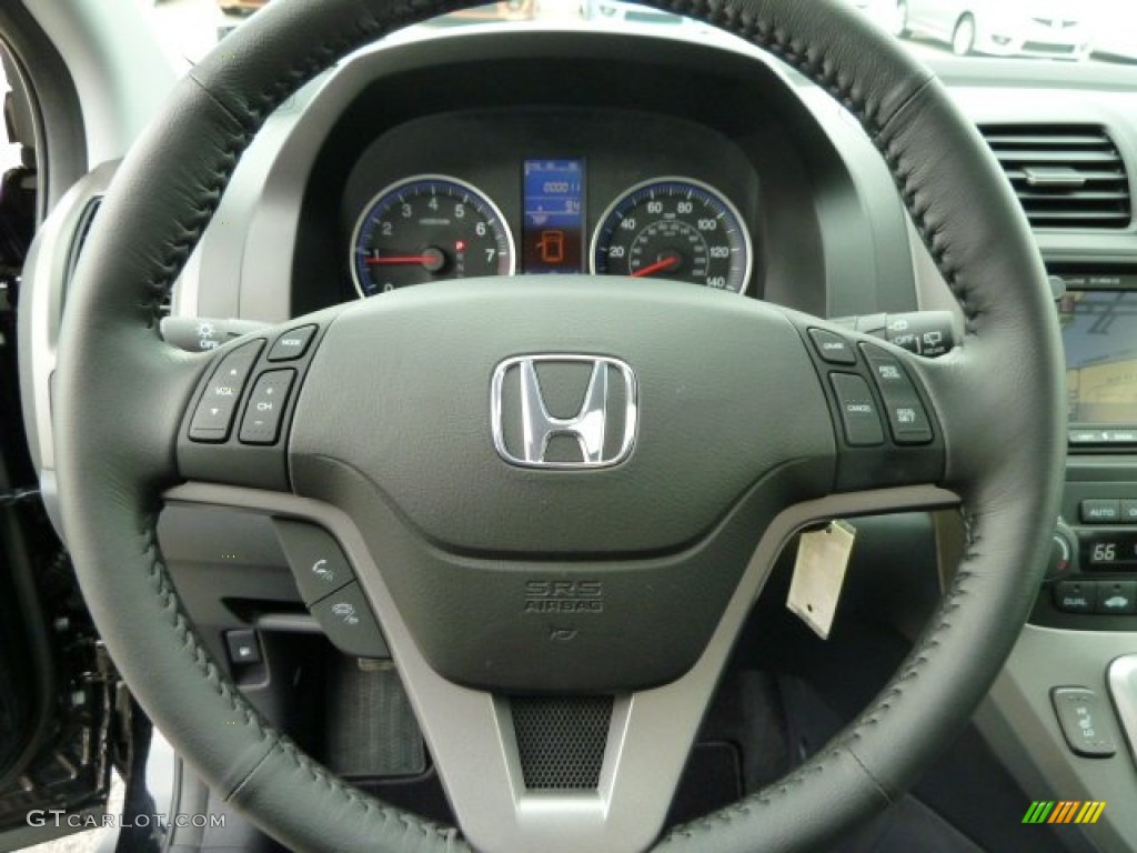 2011 Honda CR-V EX-L 4WD Black Steering Wheel Photo #51615856