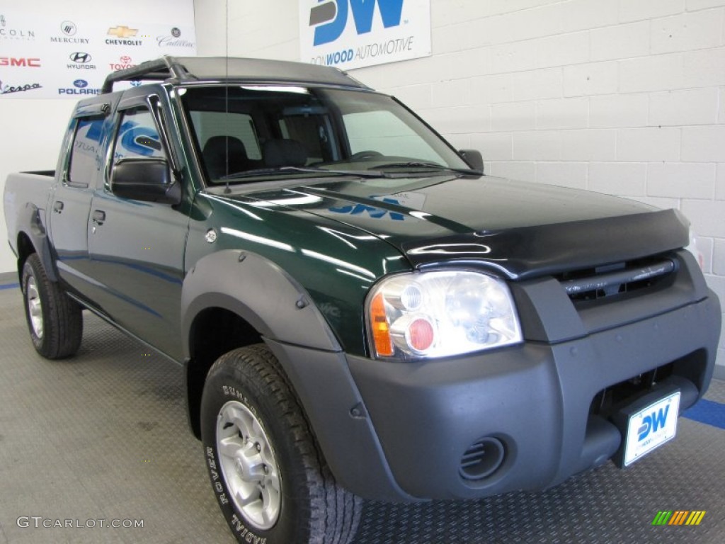 2001 Frontier XE V6 Crew Cab 4x4 - Alpine Green Metallic / Gray photo #1