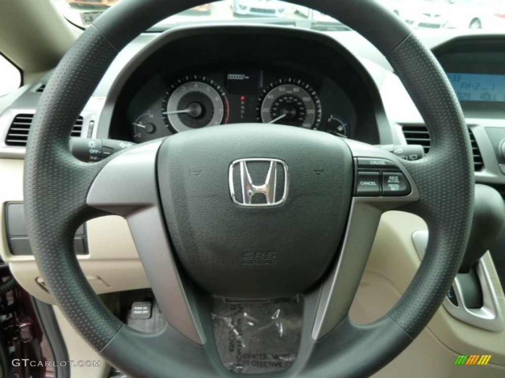 2011 Honda Odyssey LX Beige Steering Wheel Photo #51616429