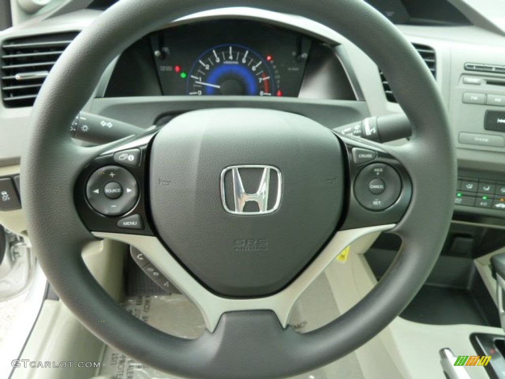 2012 Honda Civic EX Sedan Gray Steering Wheel Photo #51617860
