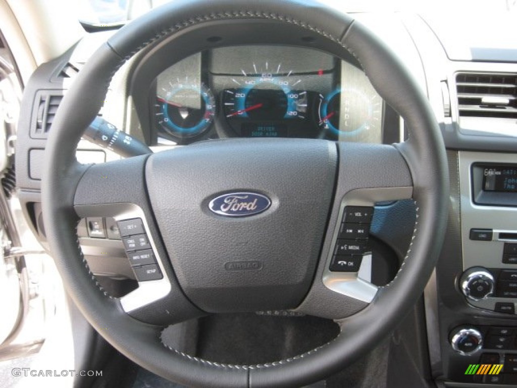 2012 Ford Fusion SE Charcoal Black Steering Wheel Photo #51624424