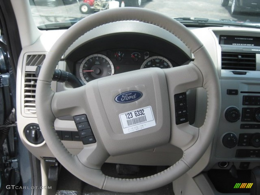 2012 Ford Escape XLT 4WD Stone Steering Wheel Photo #51624859