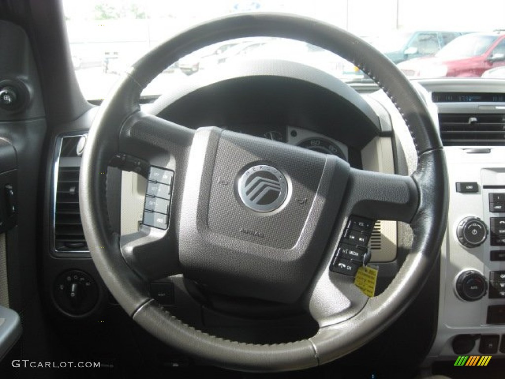 2009 Mercury Mariner V6 Premier 4WD Black Steering Wheel Photo #51627127