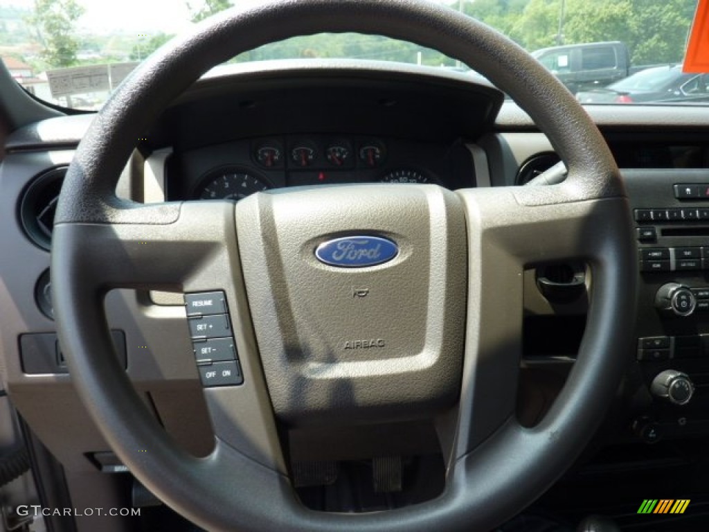 2009 Ford F150 STX SuperCab 4x4 Stone/Medium Stone Steering Wheel Photo #51638302