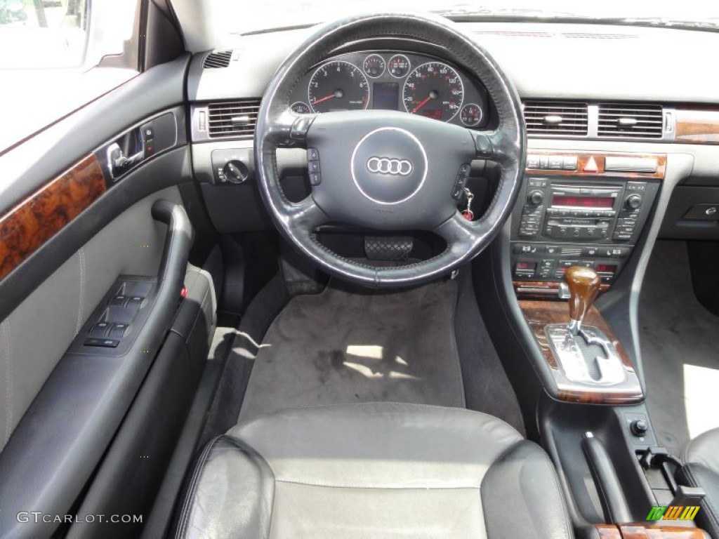 2001 Audi Allroad 2.7T quattro Avant Platinum/Saber Black Steering Wheel Photo #51638449