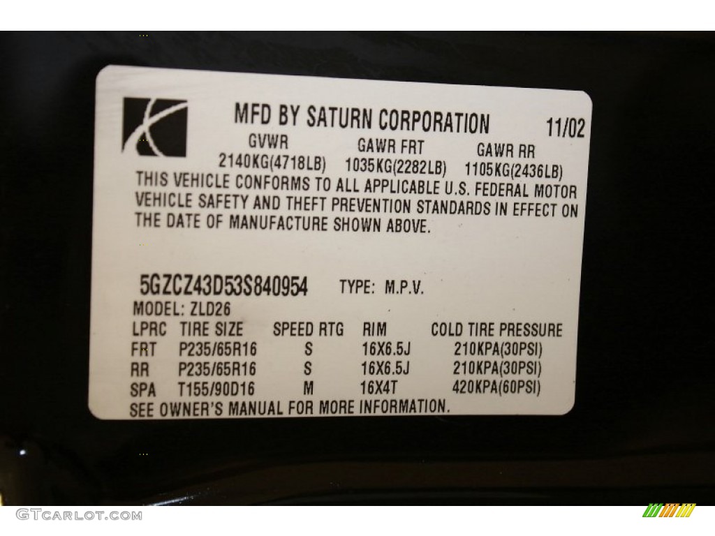 2003 VUE AWD - Bright Blue / Gray photo #21