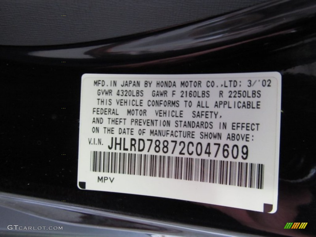2002 CR-V EX 4WD - Nighthawk Black Pearl / Black photo #15
