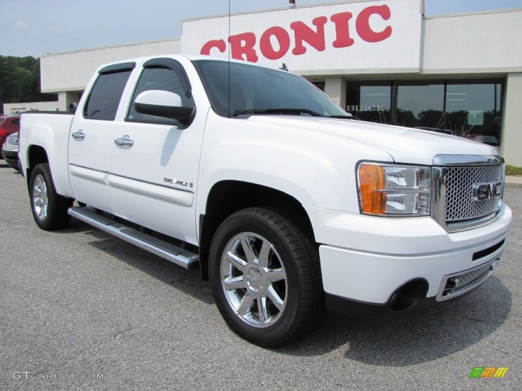 2008 Sierra 1500 Denali Crew Cab - Polar White / Cocoa/Light Cashmere photo #1