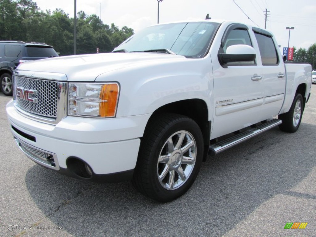 2008 Sierra 1500 Denali Crew Cab - Polar White / Cocoa/Light Cashmere photo #3