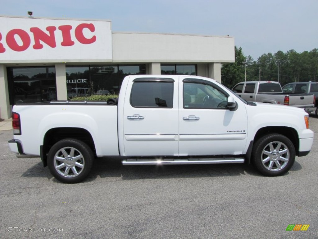 2008 Sierra 1500 Denali Crew Cab - Polar White / Cocoa/Light Cashmere photo #8