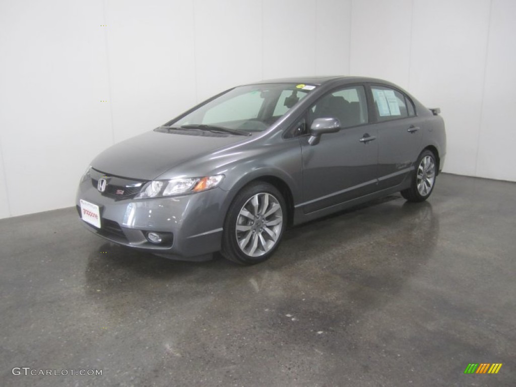 2009 Civic Si Sedan - Polished Metal Metallic / Black photo #1