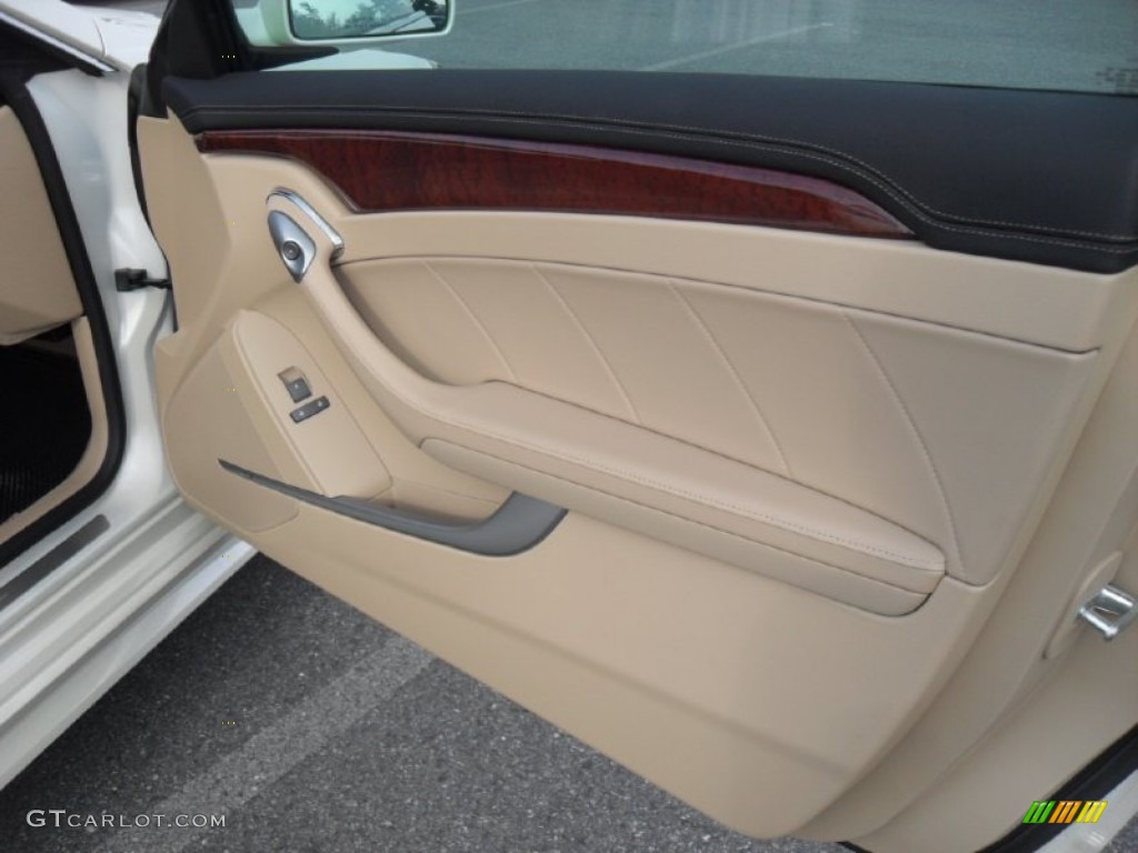 2011 Cadillac CTS Coupe Cashmere/Cocoa Door Panel Photo #51644842