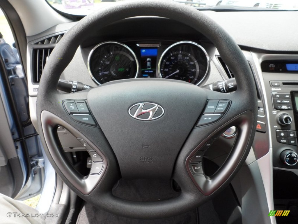 2011 Hyundai Sonata Hybrid Gray Steering Wheel Photo #51646555