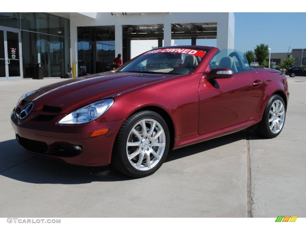 2007 SLK 350 Roadster - Storm Red Metallic / Black photo #9