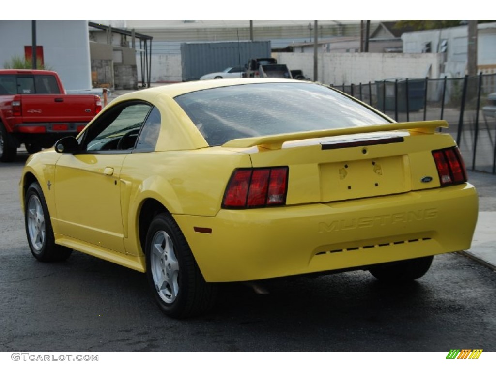 2003 Mustang V6 Coupe - Zinc Yellow / Dark Charcoal photo #8