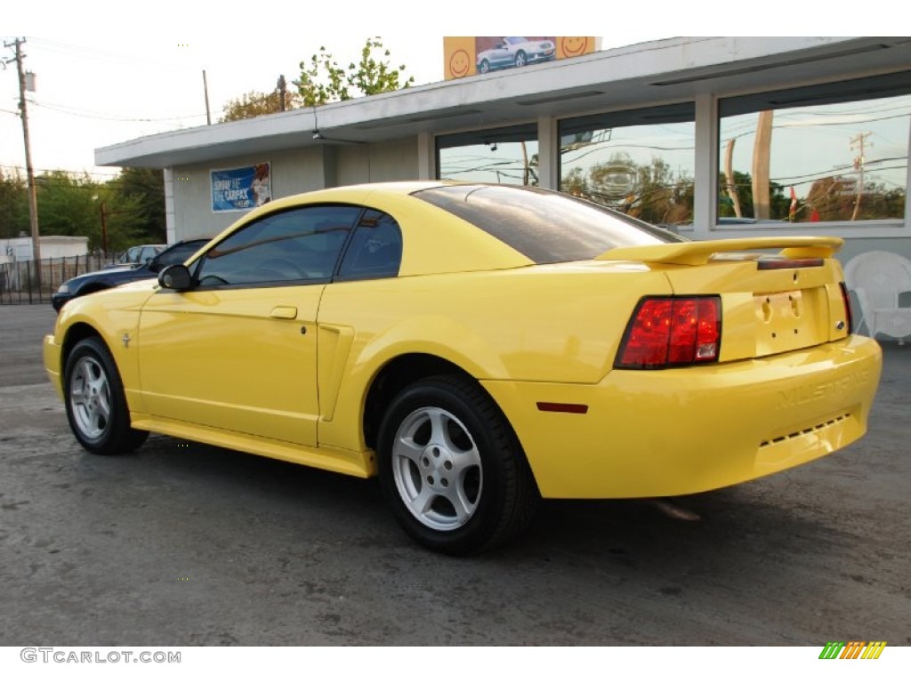 2003 Mustang V6 Coupe - Zinc Yellow / Dark Charcoal photo #12