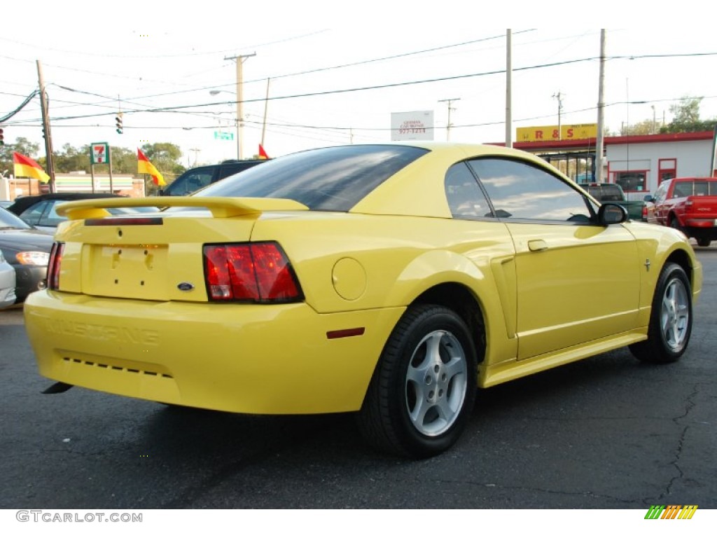2003 Mustang V6 Coupe - Zinc Yellow / Dark Charcoal photo #14