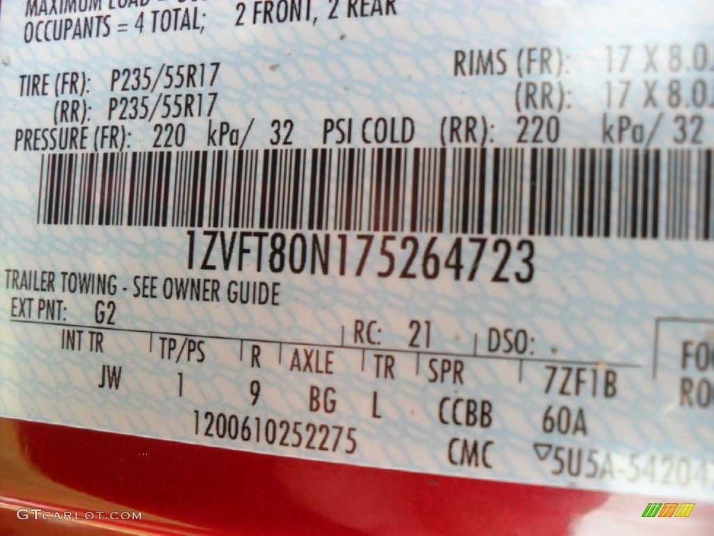 2007 Mustang V6 Deluxe Coupe - Redfire Metallic / Dark Charcoal photo #10