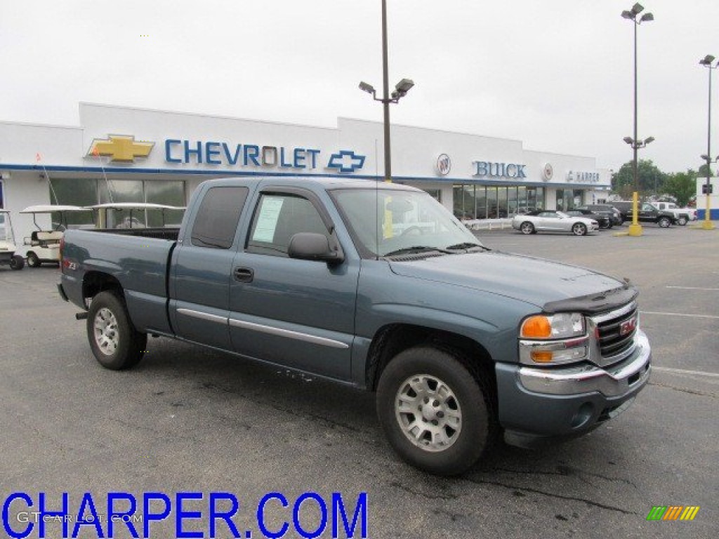 2006 Sierra 1500 Z71 Extended Cab 4x4 - Stealth Gray Metallic / Dark Pewter photo #1