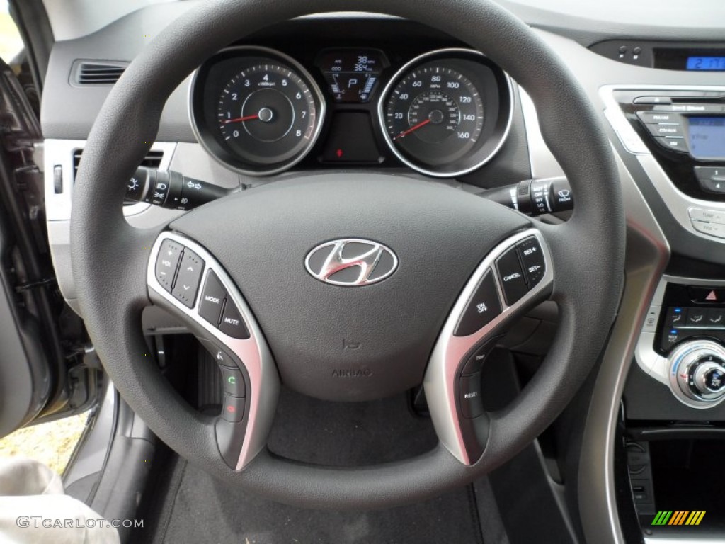 2012 Hyundai Elantra GLS Gray Steering Wheel Photo #51649510