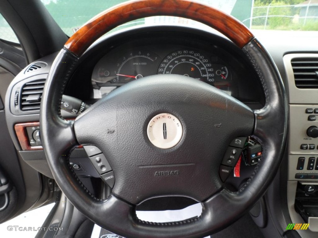 2003 Lincoln LS V6 Black Steering Wheel Photo #51653338