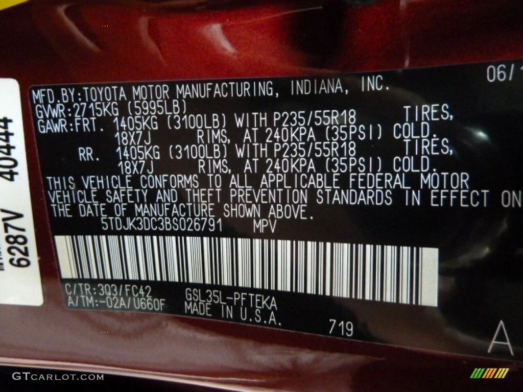 2011 Sienna LE AWD - Salsa Red Pearl / Light Gray photo #14