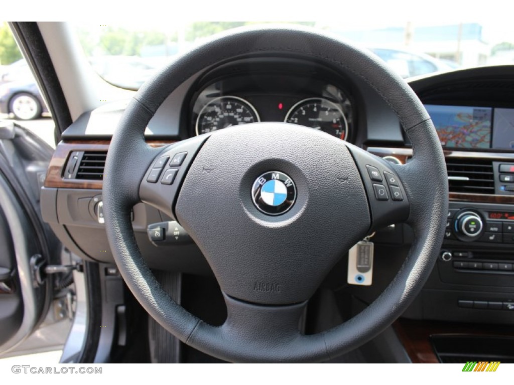 2010 BMW 3 Series 335i xDrive Sedan Black Steering Wheel Photo #51655156