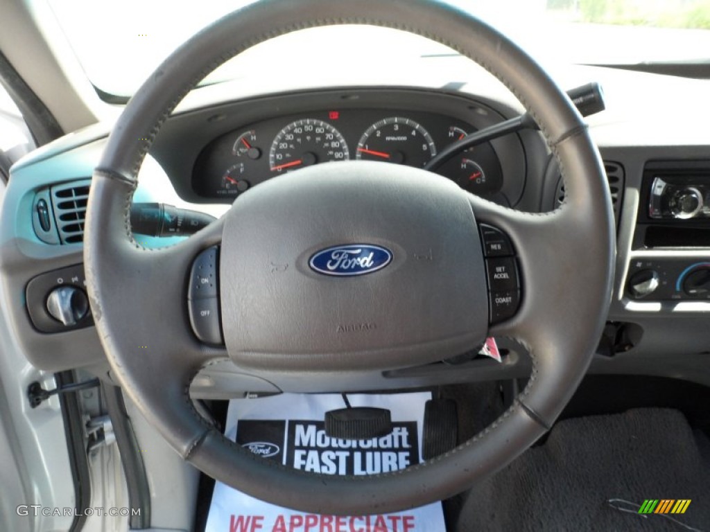 2003 Ford F150 XLT SuperCrew Medium Graphite Grey Steering Wheel Photo #51656974