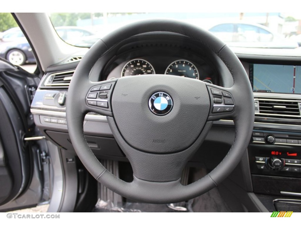 2011 BMW 7 Series 750i Sedan Black Steering Wheel Photo #51657760