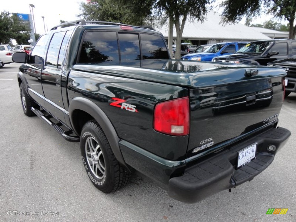 2003 S10 LS Crew Cab 4x4 - Dark Green Metallic / Graphite photo #3