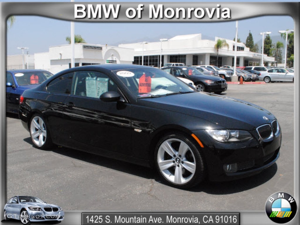 2009 3 Series 335i Coupe - Jet Black / Black photo #1