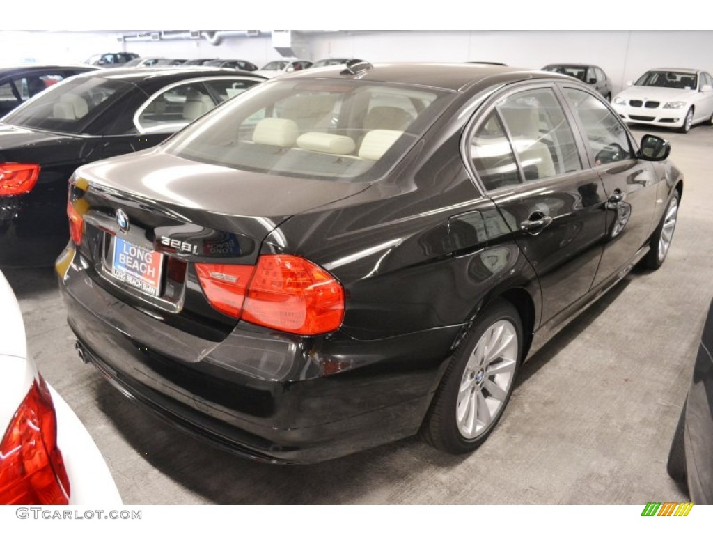 2011 3 Series 328i Sedan - Jet Black / Oyster/Black Dakota Leather photo #3