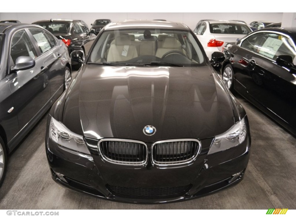 2011 3 Series 328i Sedan - Jet Black / Oyster/Black Dakota Leather photo #4