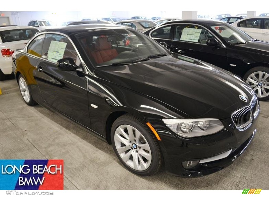 2011 3 Series 328i Convertible - Jet Black / Coral Red/Black Dakota Leather photo #1