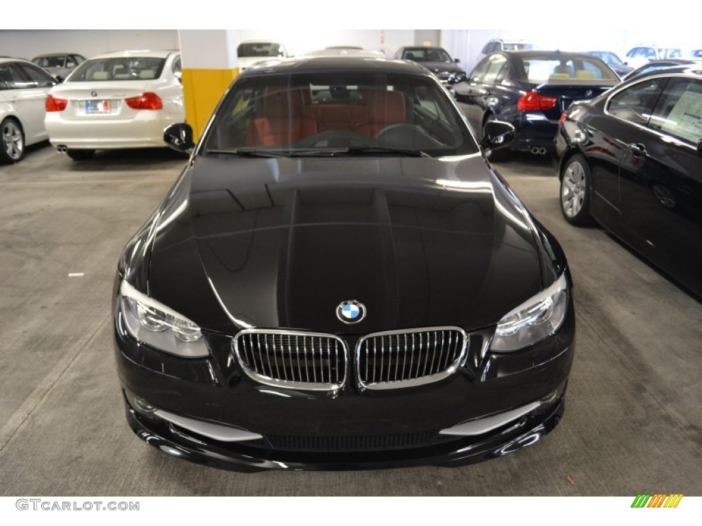 2011 3 Series 328i Convertible - Jet Black / Coral Red/Black Dakota Leather photo #6