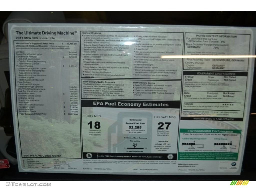 2011 3 Series 328i Convertible - Jet Black / Oyster/Black Dakota Leather photo #4