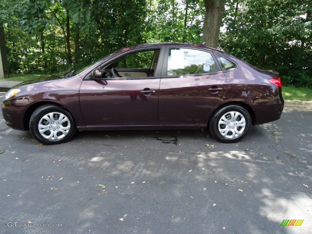 2009 Elantra GLS Sedan - Purple Rain / Beige photo #4