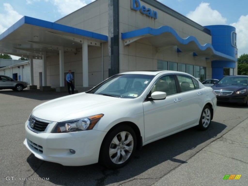 2010 Accord EX-L V6 Sedan - White Diamond Pearl / Ivory photo #1