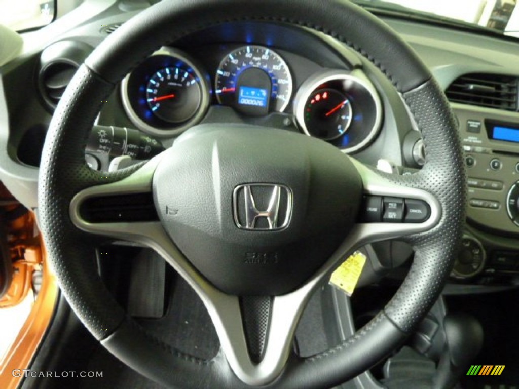 2011 Honda Fit Sport Sport Black Steering Wheel Photo #51668608