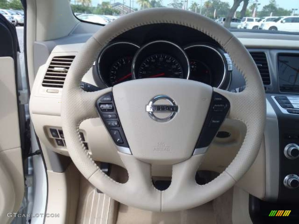 2011 Nissan Murano CrossCabriolet AWD CC Cashmere Steering Wheel Photo #51671355