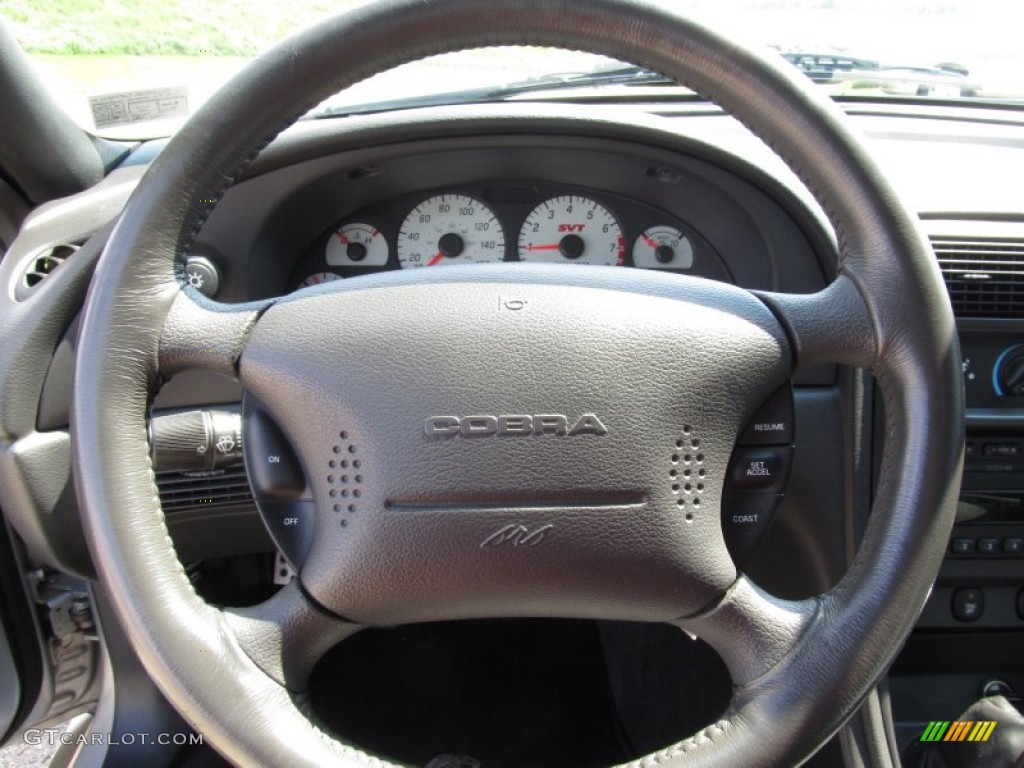 2003 Ford Mustang Cobra Coupe Dark Charcoal/Medium Graphite Steering Wheel Photo #51673098