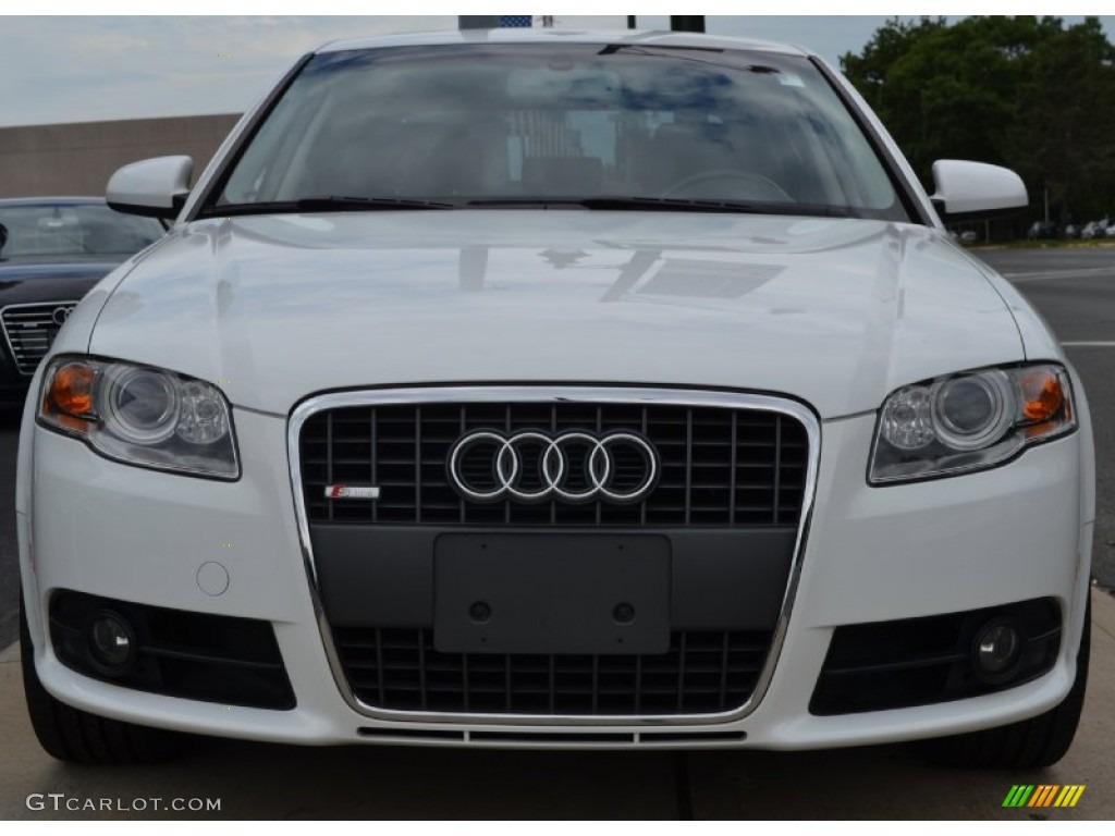 2008 A4 2.0T quattro S-Line Sedan - Ibis White / Black photo #2