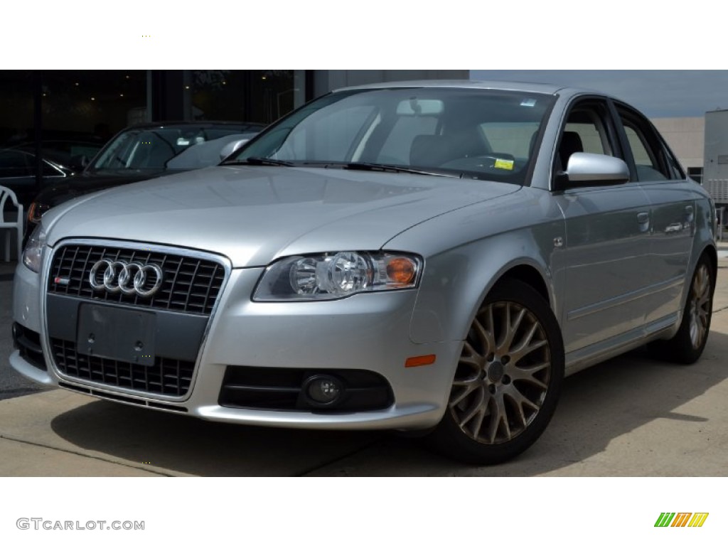 2008 A4 2.0T quattro S-Line Sedan - Light Silver Metallic / Black photo #1