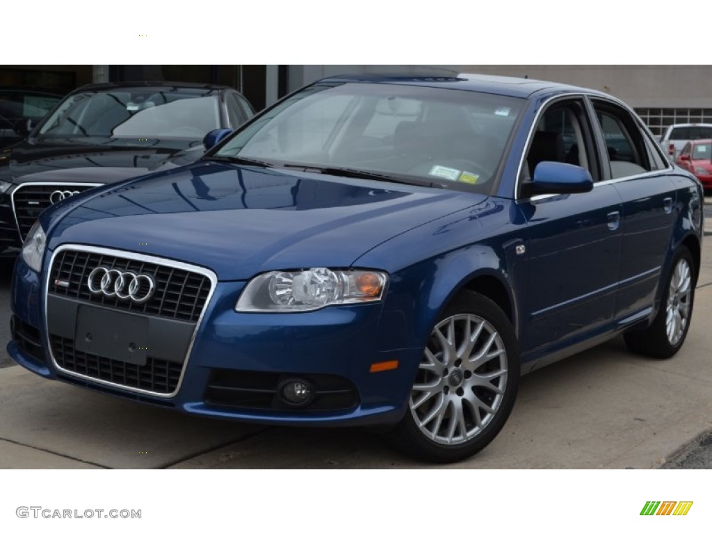 2008 A4 2.0T quattro S-Line Sedan - Ocean Blue Pearl Effect / Black photo #1