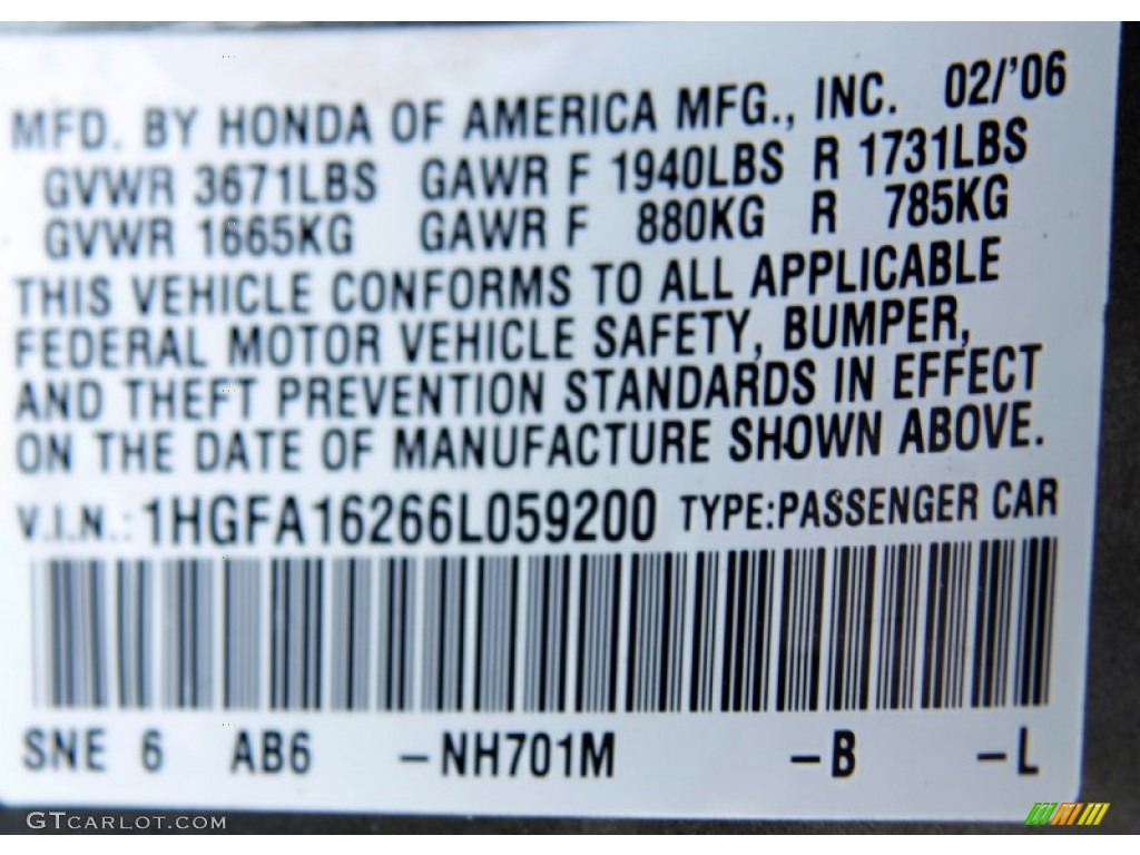 2006 Civic DX Sedan - Galaxy Gray Metallic / Gray photo #26