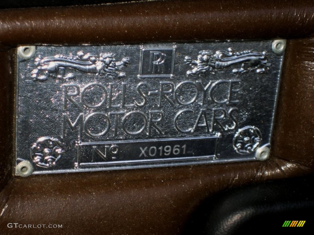 1999 Rolls-Royce Silver Seraph Standard Silver Seraph Model Info Tag Photo #51675927