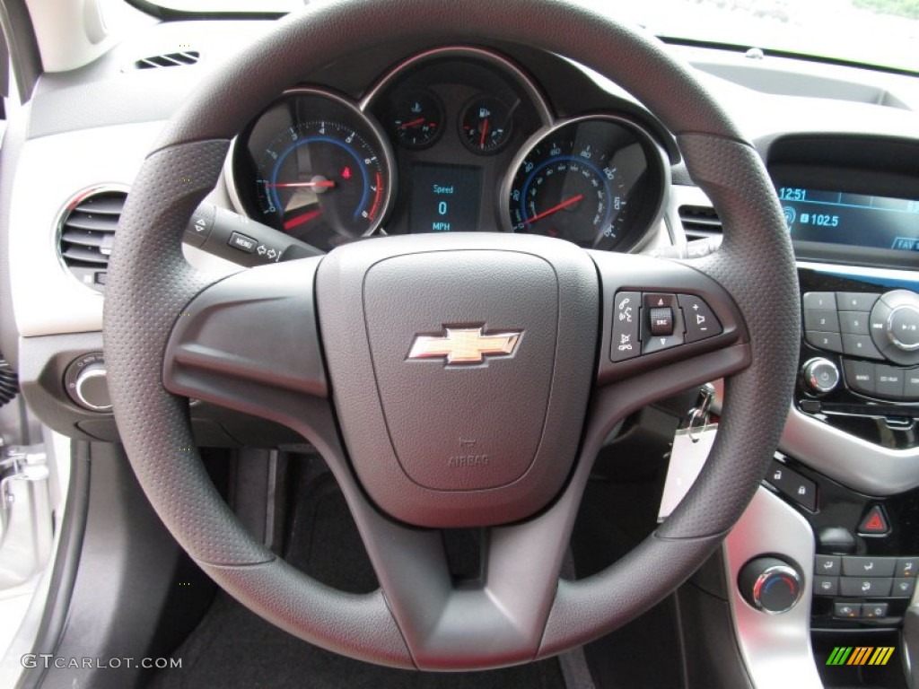 2012 Chevrolet Cruze LS Jet Black/Medium Titanium Steering Wheel Photo #51678243