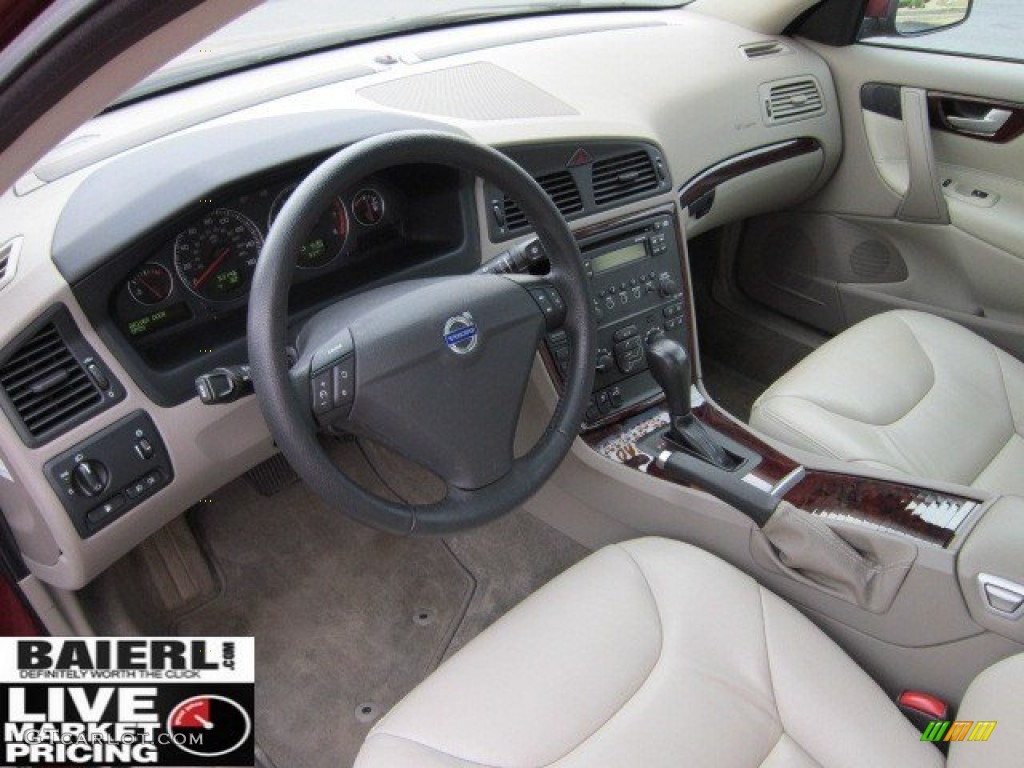 2005 S60 2.5T - Ruby Red Metallic / Taupe/Light Taupe photo #11
